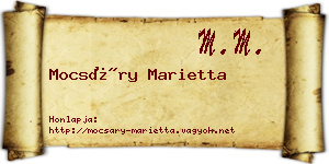 Mocsáry Marietta névjegykártya